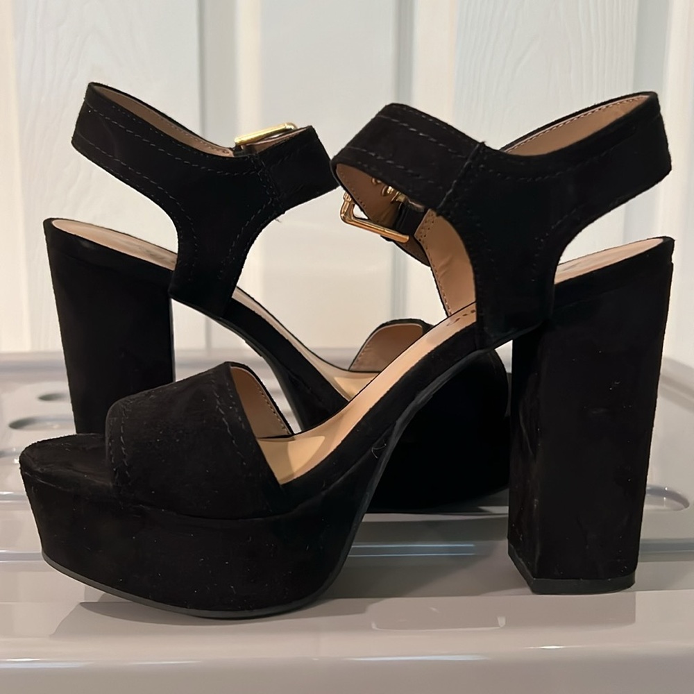 Zigi Soho Black faux suede platform sandals